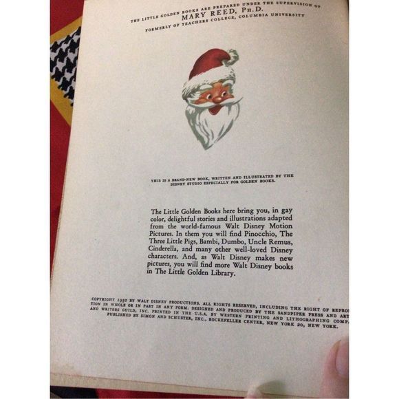 1950 Walt Disney’s “Santa’s Toyshop” Hardback Children’s Book A Little Golden Bo - Picture 3 of 10